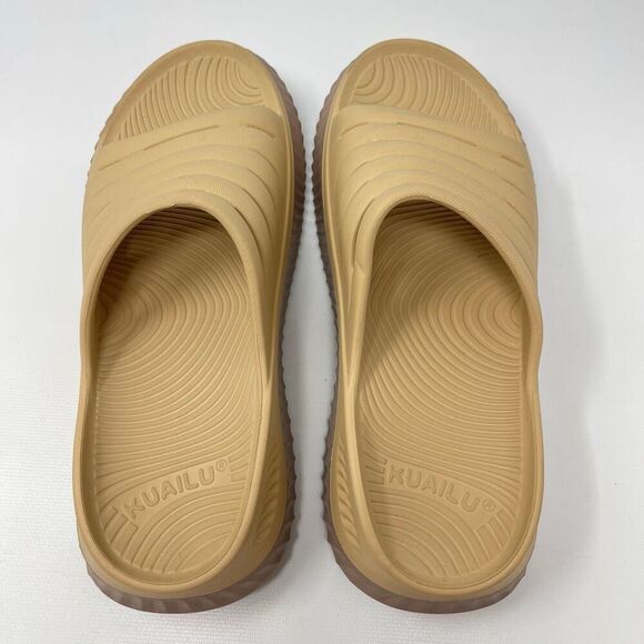 Kuailu Recovery Slides Sandals Tan Brown Cushioned Arch Support Women’s Size 9 - Picture 8 of 11